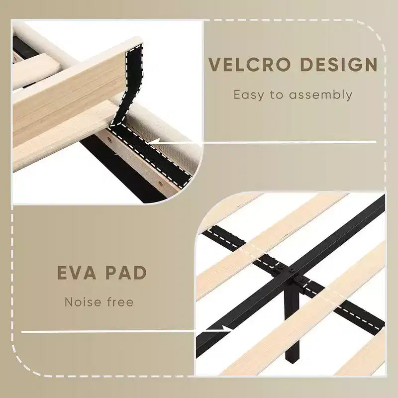 Struttura letto matrimoniale con 2 cassetti contenitore, testiera imbottita, stazione di ricarica, beige/grigio