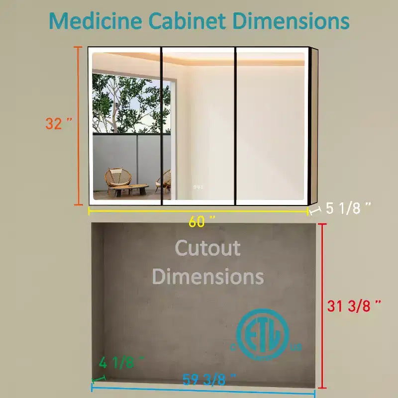 Armadietto Portamedicine da Bagno Nero con Luce LED e Specchio, Porta Singola/Doppia/Tripla, 1–3 Persone