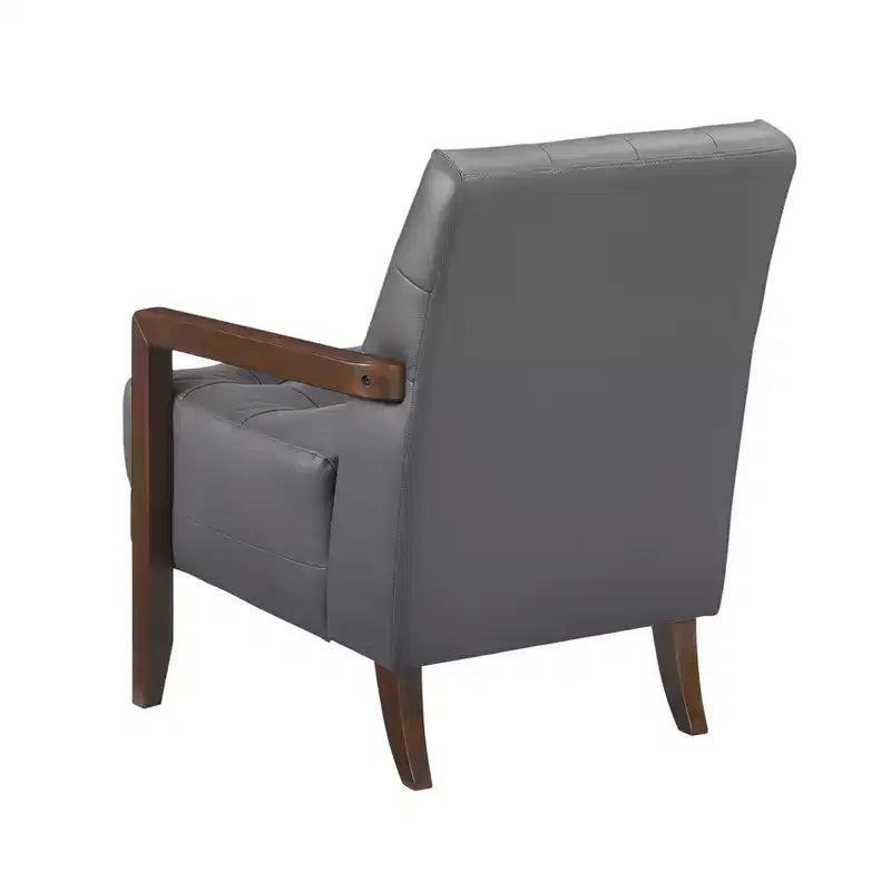 Poltrona in pelle imbottita, marrone scuro / grigio scuro / arancione, 1 posto