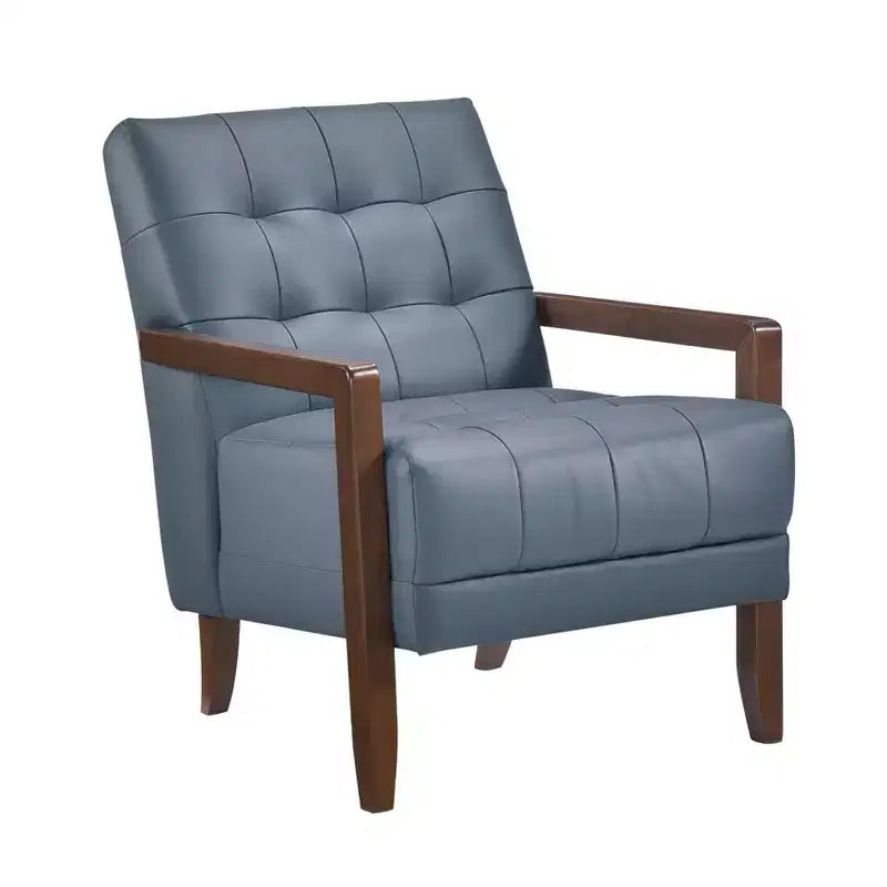 Poltrona in pelle imbottita, marrone scuro / grigio scuro / arancione, 1 posto