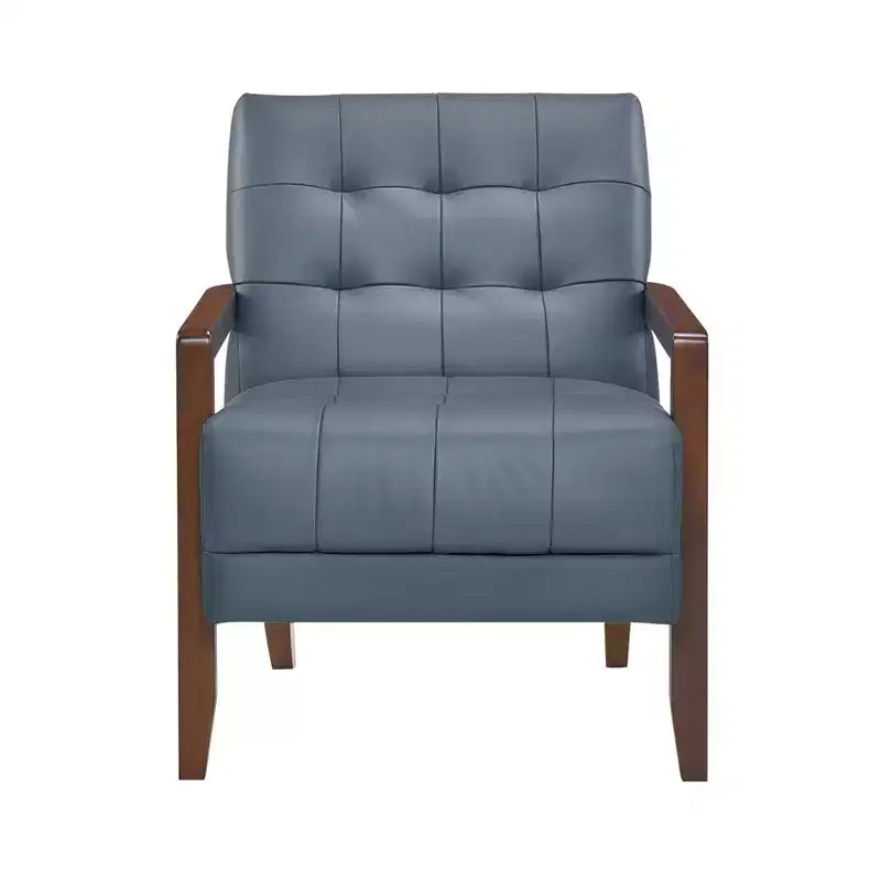 Poltrona in pelle imbottita, marrone scuro / grigio scuro / arancione, 1 posto