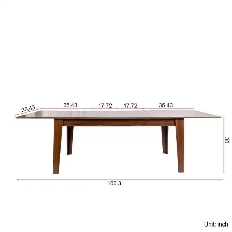 Tavolo da pranzo rettangolare allungabile da 106,3", fino a 5 posti, rovere scuro / noce
