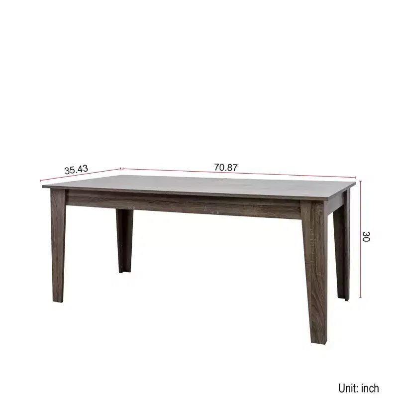 Tavolo da pranzo rettangolare allungabile da 106,3", fino a 5 posti, rovere scuro / noce