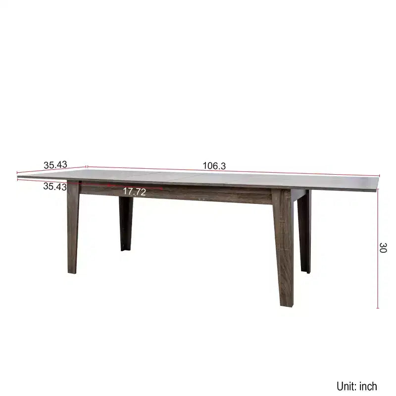 Tavolo da pranzo rettangolare allungabile da 106,3", fino a 5 posti, rovere scuro / noce