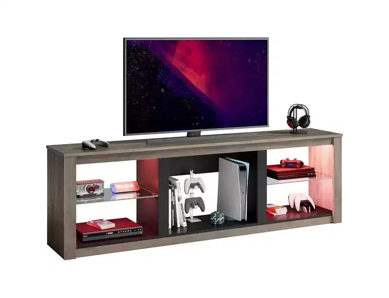 Mobile TV da 71" con luci LED, centro di intrattenimento per TV fino a 75", opzioni multicolore