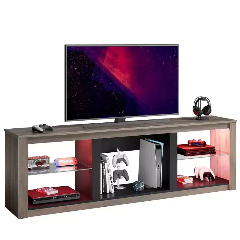 Mobile TV da 71" con luci LED, centro di intrattenimento per TV fino a 75", opzioni multicolore
