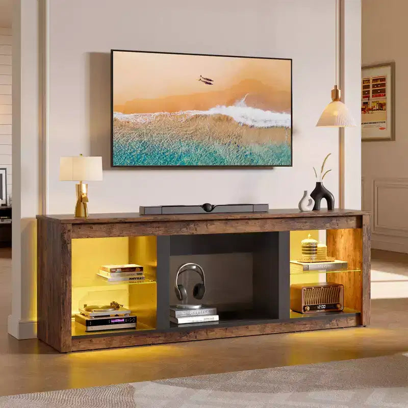 Mobile TV da 71" con luci LED, centro di intrattenimento per TV fino a 75", opzioni multicolore