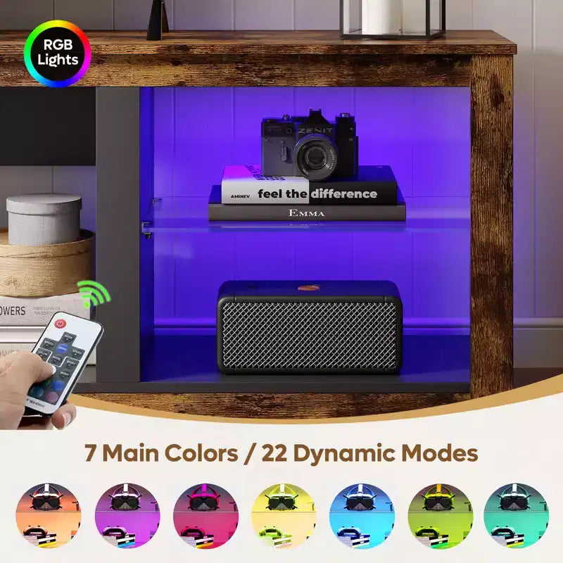 Mobile TV da 71" con luci LED, centro di intrattenimento per TV fino a 75", opzioni multicolore