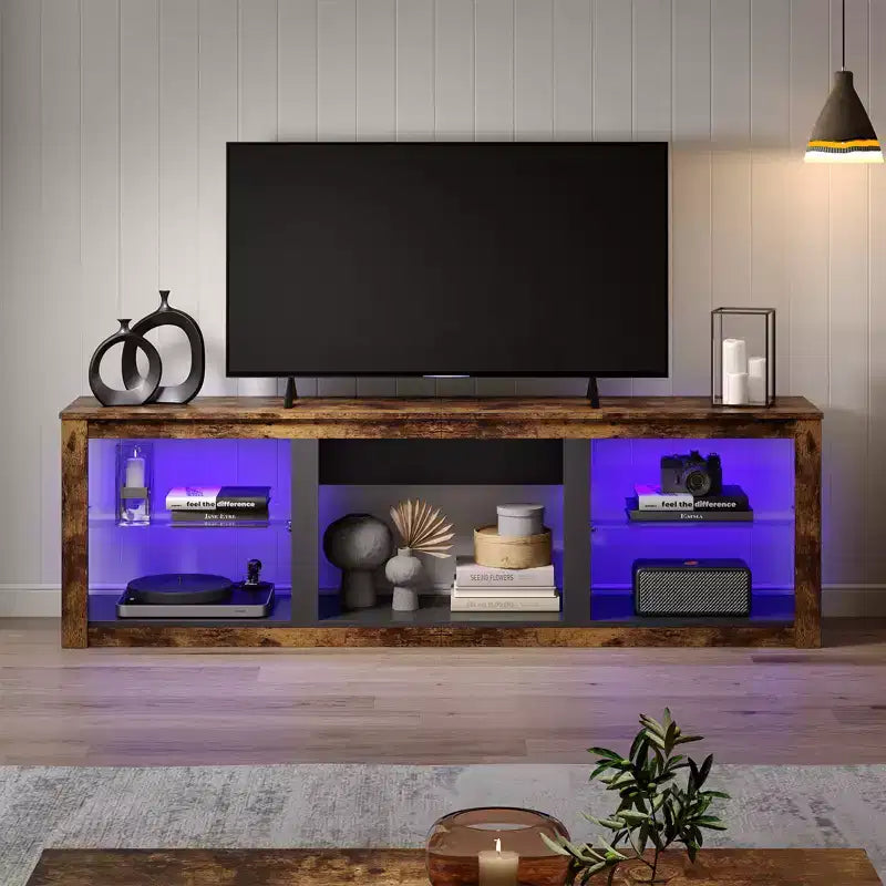 Mobile TV da 71" con luci LED, centro di intrattenimento per TV fino a 75", opzioni multicolore