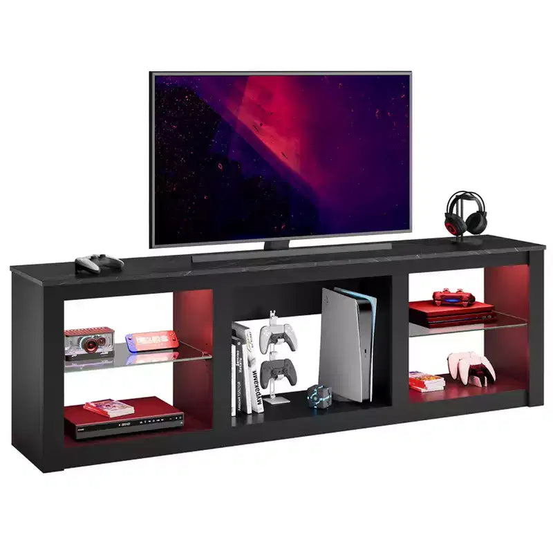 Mobile TV da 71" con luci LED, centro di intrattenimento per TV fino a 75", opzioni multicolore