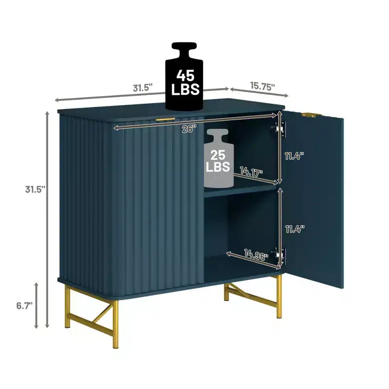 Mobile contenitore a 2 ante in MDF da 31,5" H con ripiani regolabili, colori assortiti, per adulti