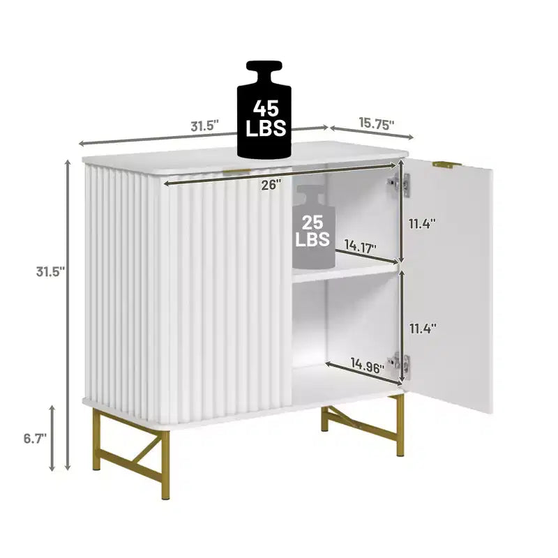 Mobile contenitore a 2 ante in MDF da 31,5" H con ripiani regolabili, colori assortiti, per adulti