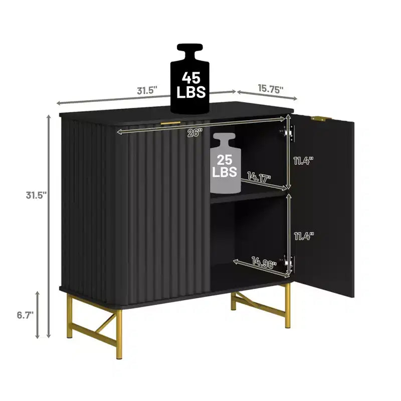 Mobile contenitore a 2 ante in MDF da 31,5" H con ripiani regolabili, colori assortiti, per adulti