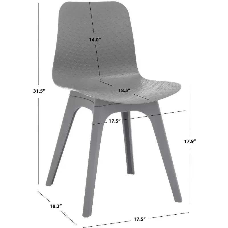 Sedie da pranzo in plastica stampata, set da 2 (Nero/Grigio/Bianco), posti a sedere 2