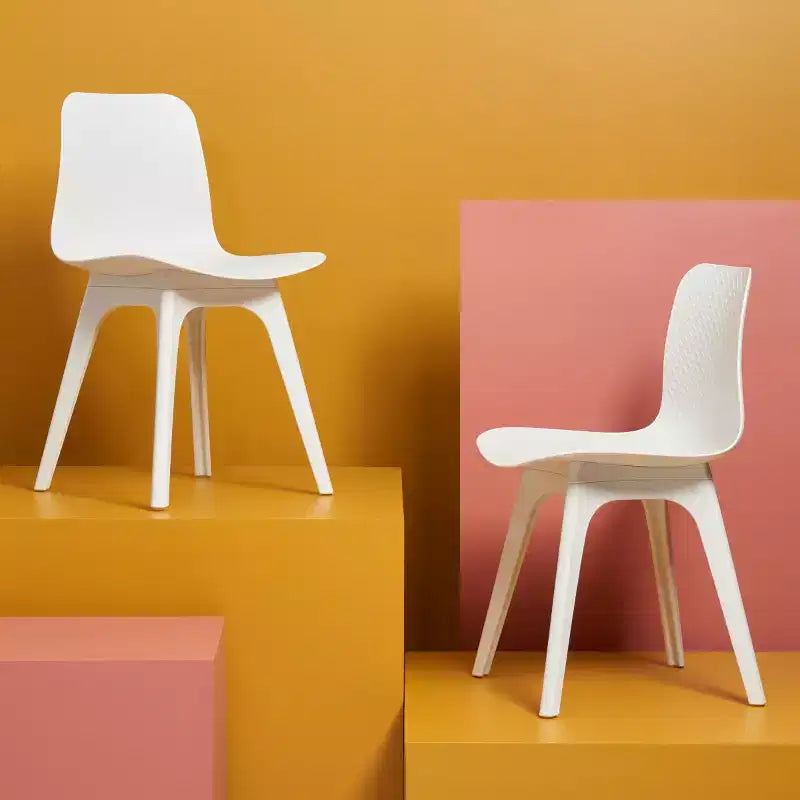 Sedie da pranzo in plastica stampata, set da 2 (Nero/Grigio/Bianco), posti a sedere 2