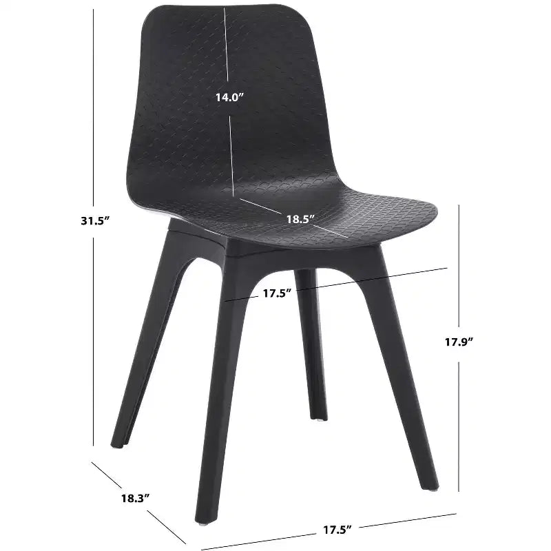Sedie da pranzo in plastica stampata, set da 2 (Nero/Grigio/Bianco), posti a sedere 2
