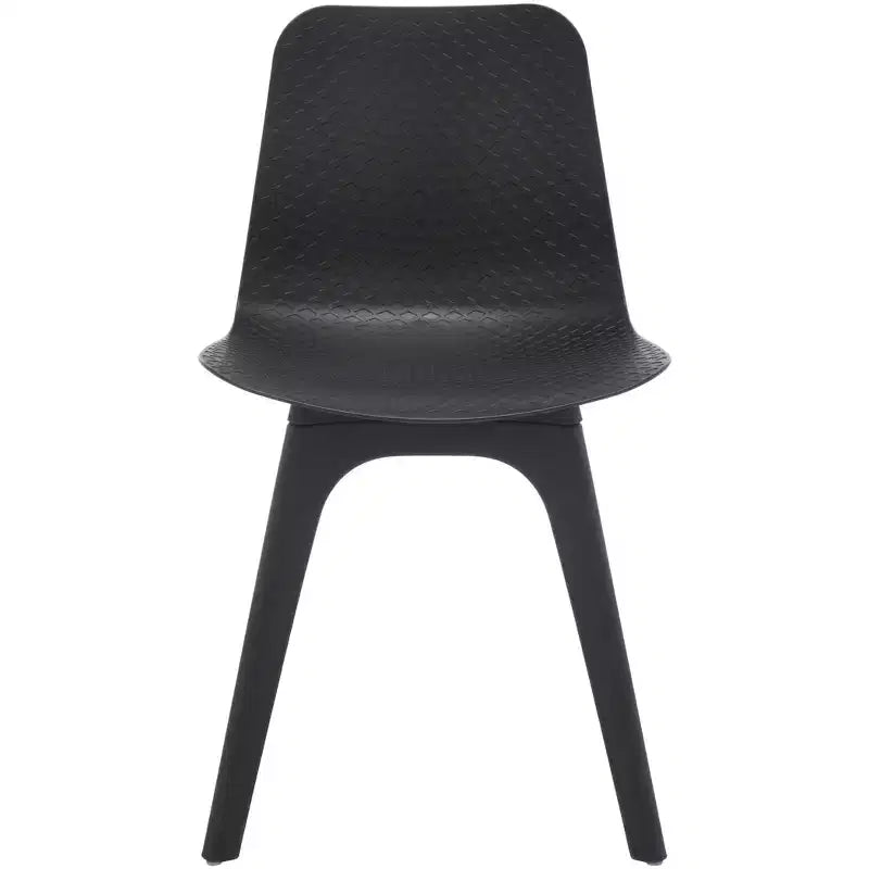 Sedie da pranzo in plastica stampata, set da 2 (Nero/Grigio/Bianco), posti a sedere 2