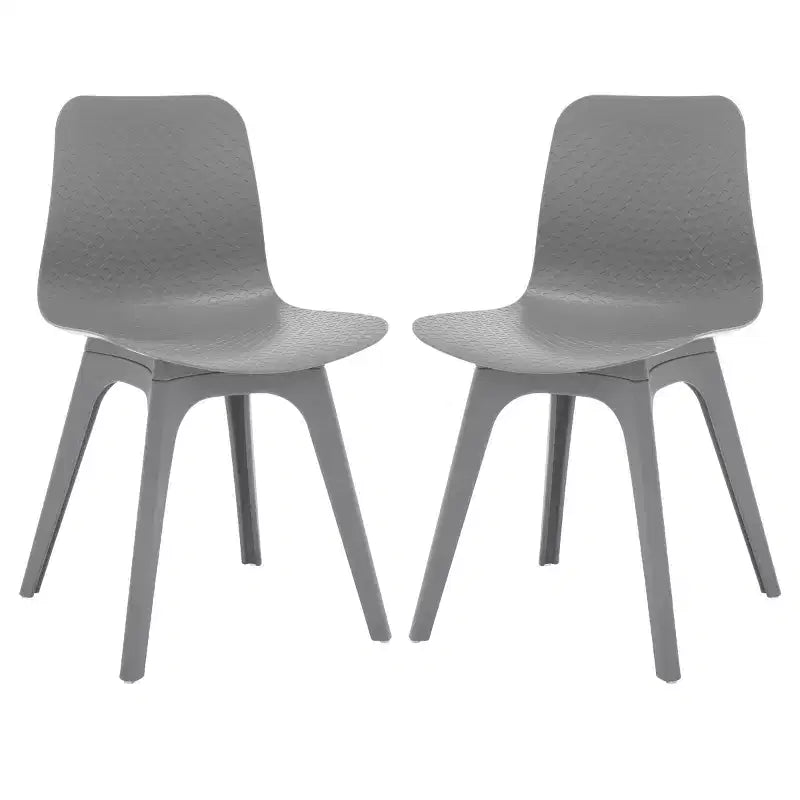Sedie da pranzo in plastica stampata, set da 2 (Nero/Grigio/Bianco), posti a sedere 2