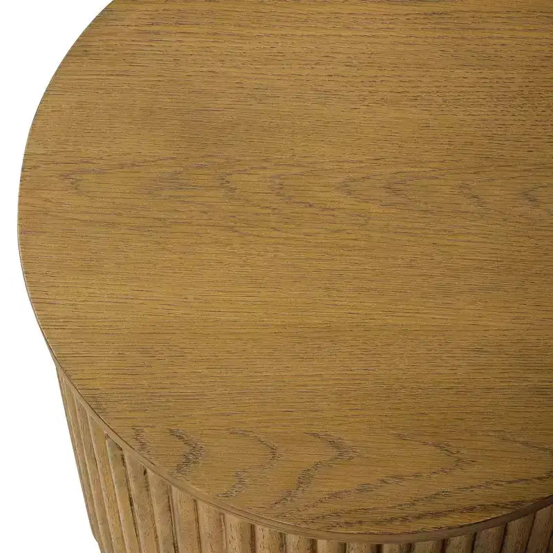 Tavolino Rotondo in Legno 17,5", Nero/Naturale, Singolo
