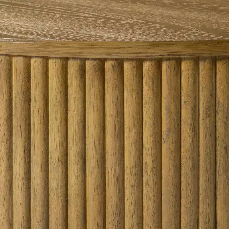 Tavolino Rotondo in Legno 17,5", Nero/Naturale, Singolo