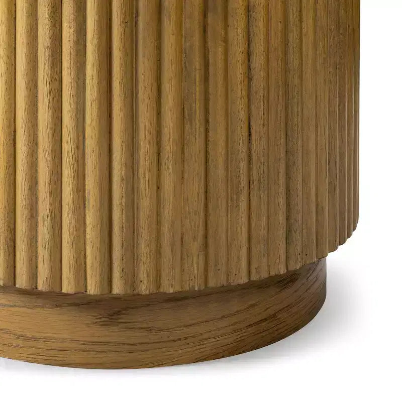 Tavolino Rotondo in Legno 17,5", Nero/Naturale, Singolo