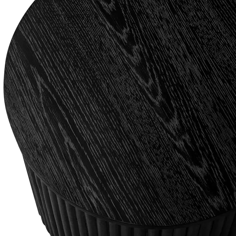 Tavolino Rotondo in Legno 17,5", Nero/Naturale, Singolo