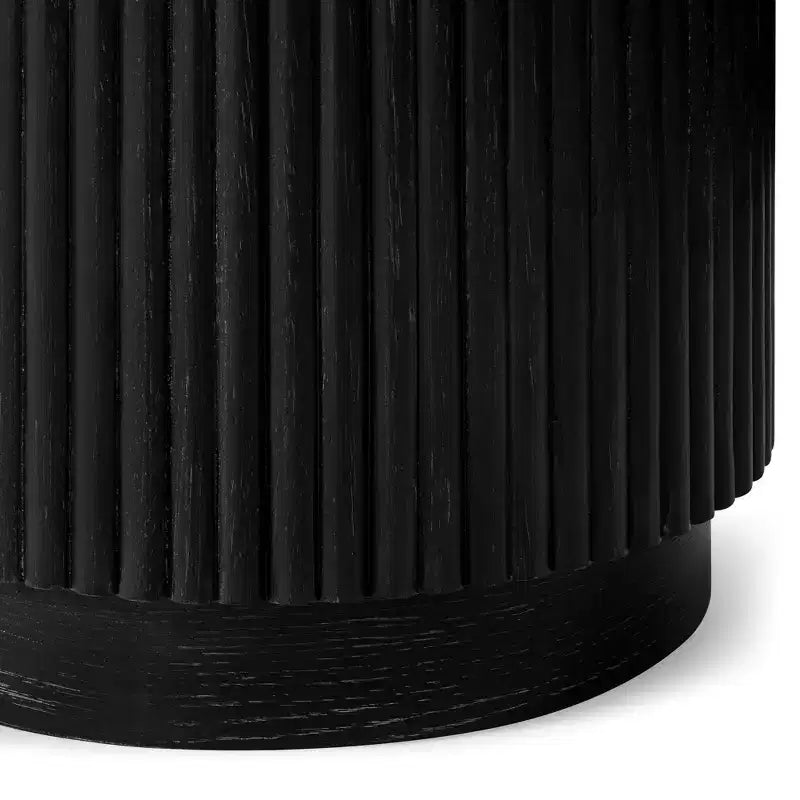 Tavolino Rotondo in Legno 17,5", Nero/Naturale, Singolo