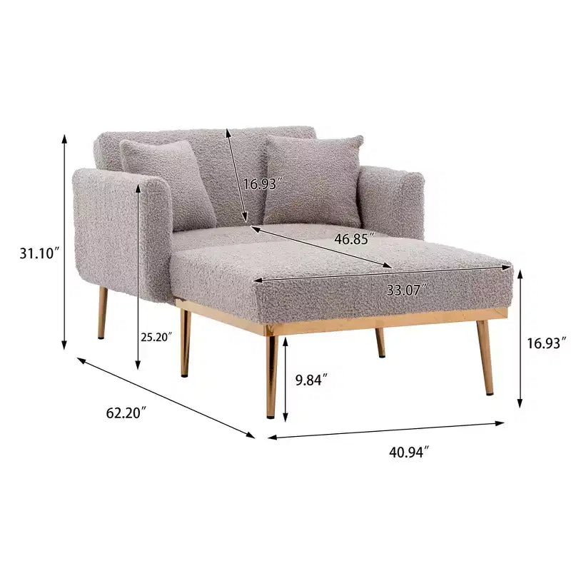 Chaise longue da 1 posto rivestita in lino, schienale regolabile