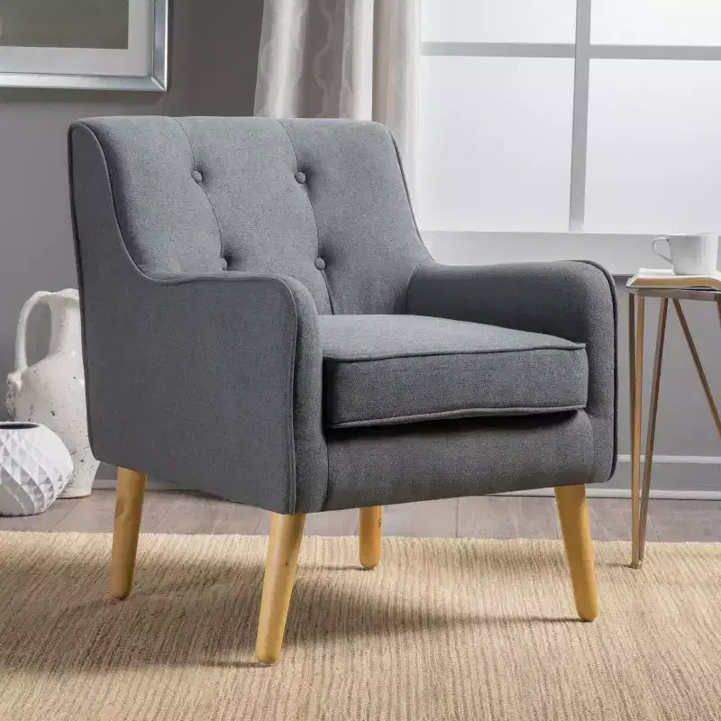Poltrona d'accento singola in velluto grigio, stile Mid-Century