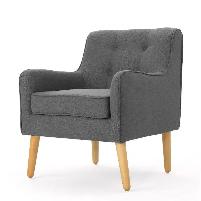 Poltrona d'accento singola in velluto grigio, stile Mid-Century