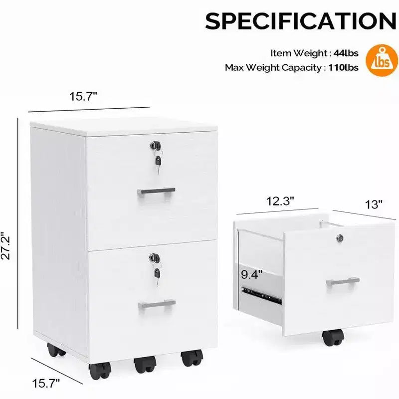Classificatore verticale bianco a 2 cassetti