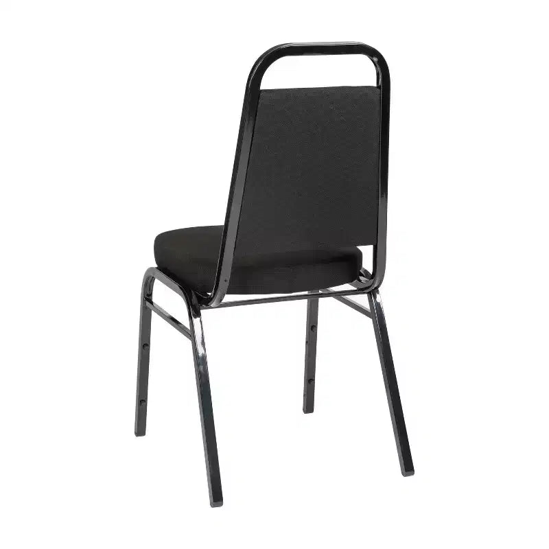 Sedia da banchetto impilabile con schienale trapezoidale imbottito nero (confezione da 4) (posti a sedere 4)