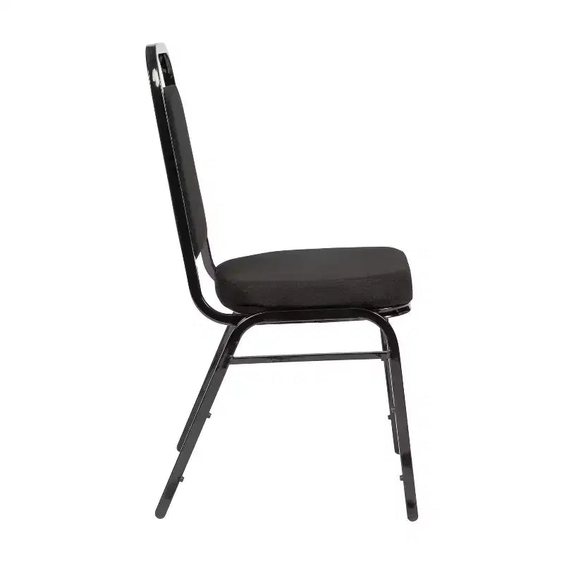 Sedia da banchetto impilabile con schienale trapezoidale imbottito nero (confezione da 4) (posti a sedere 4)