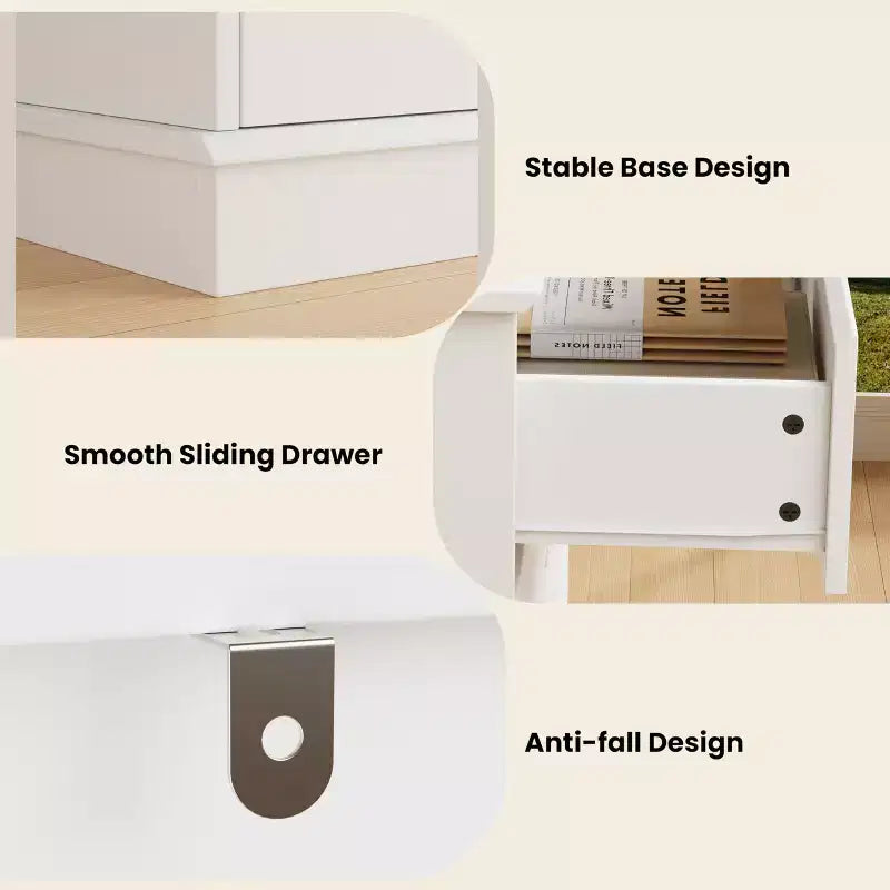 Cassettiera a 8 cassetti, stile moderno, utente singolo (Rovere Nero / Bianco / Rovere Vintage)
