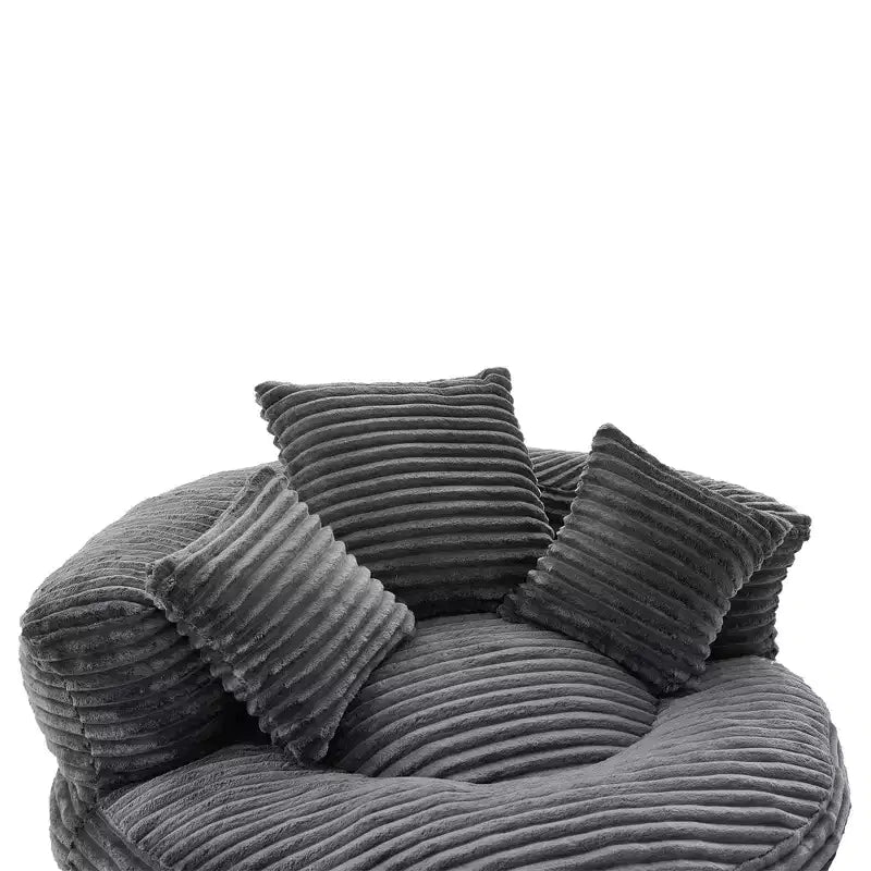 Poltrona sacco in velluto a coste oversize con 3 cuscini e braccioli, schienale alto, sedile singolo, colori multipli