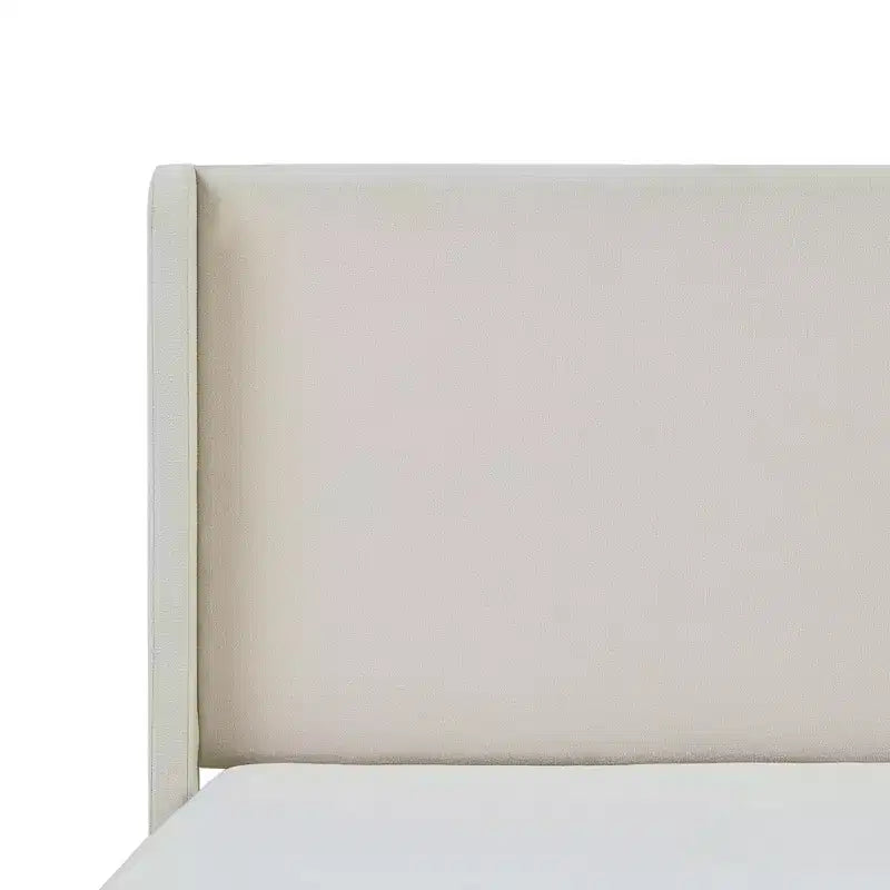 Letto king-size imbottito con testiera ad ali, con base a piattaforma per 2 adulti
