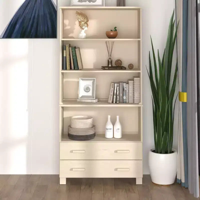 Credenza alta set da 2, multicolore, legno di pino