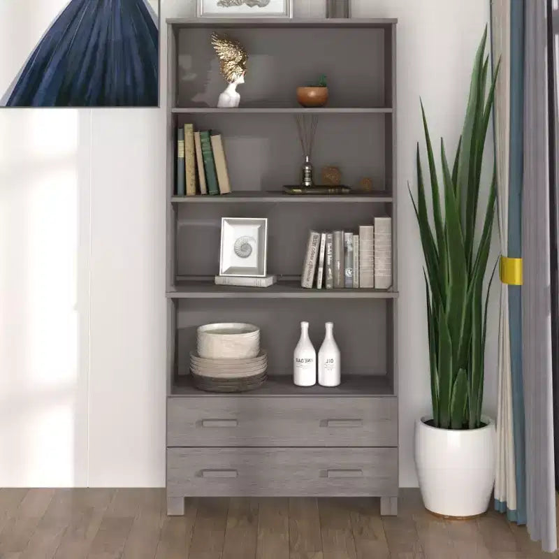 Credenza alta set da 2, multicolore, legno di pino