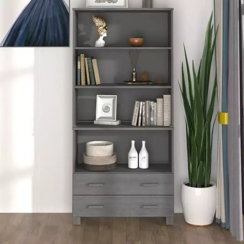 Credenza alta set da 2, multicolore, legno di pino