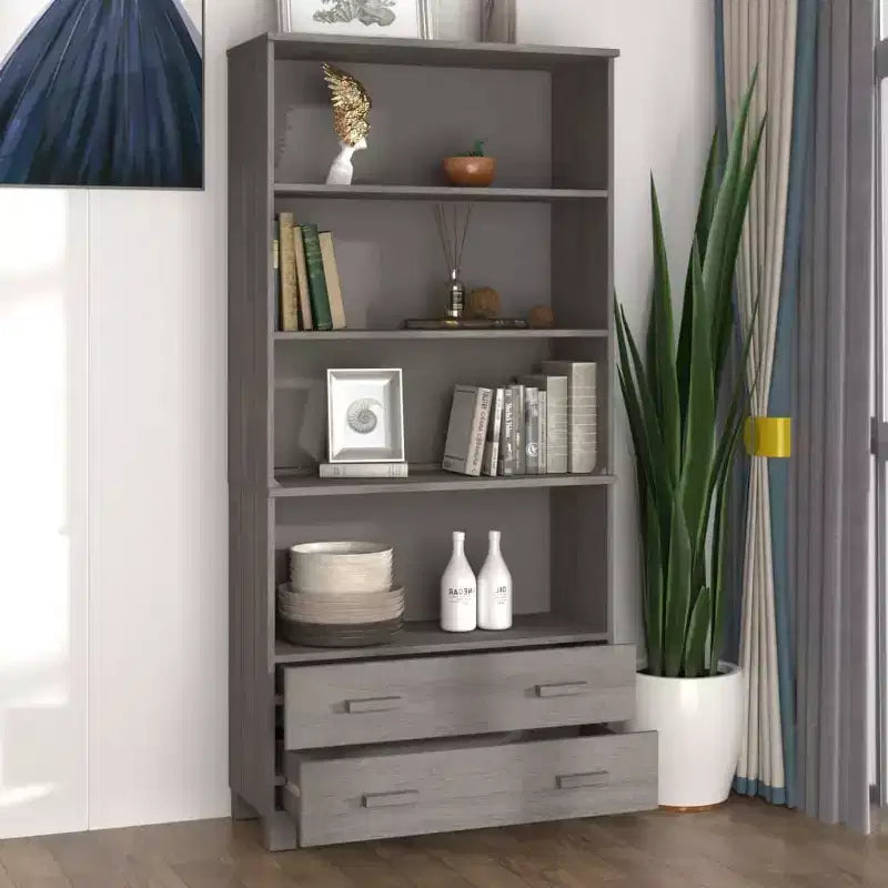 Credenza alta set da 2, multicolore, legno di pino