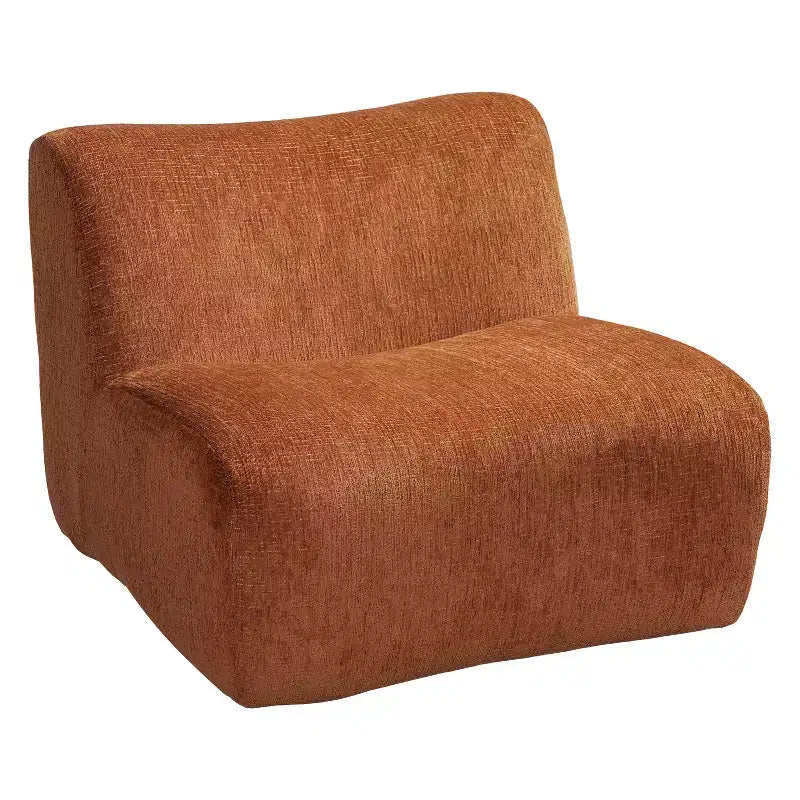 Poltrona modulare senza braccioli con cuscino in schiuma, beige/arancione, 1 posto