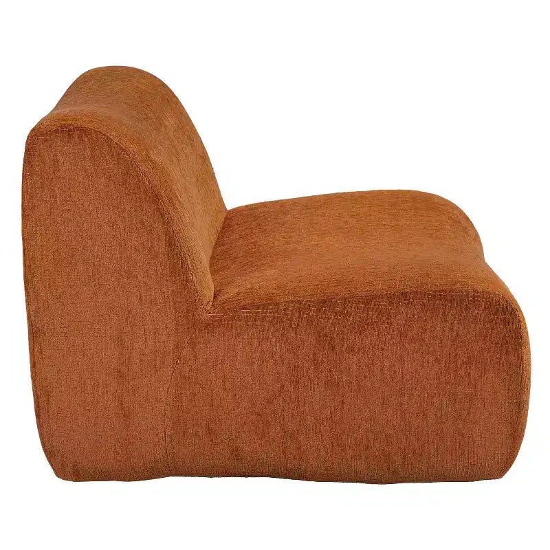 Poltrona modulare senza braccioli con cuscino in schiuma, beige/arancione, 1 posto