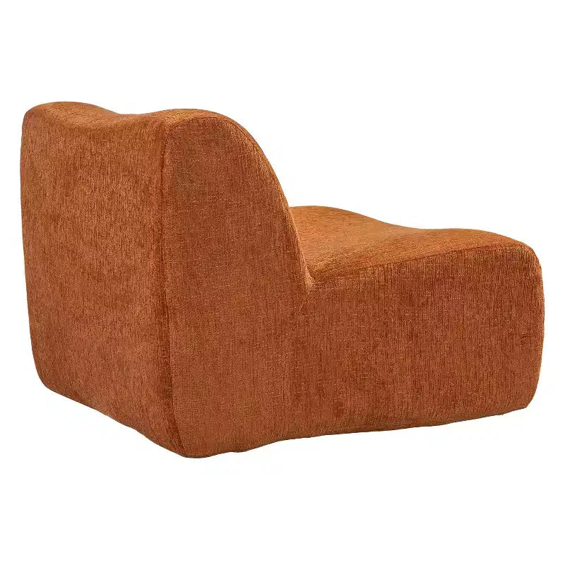 Poltrona modulare senza braccioli con cuscino in schiuma, beige/arancione, 1 posto