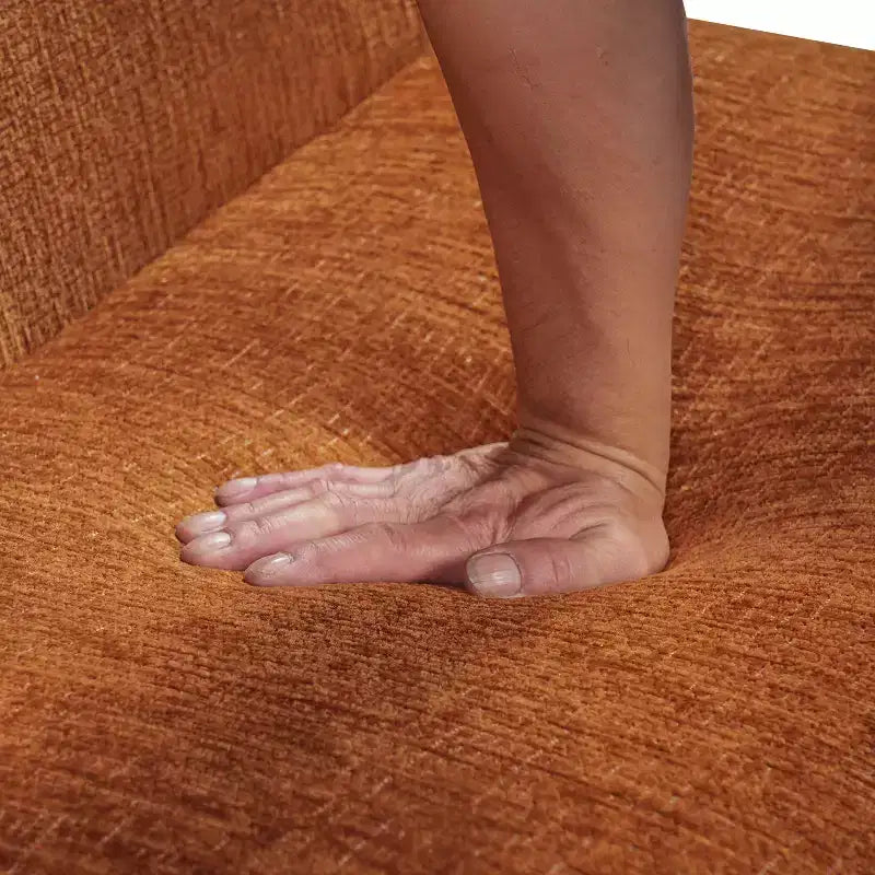 Poltrona modulare senza braccioli con cuscino in schiuma, beige/arancione, 1 posto
