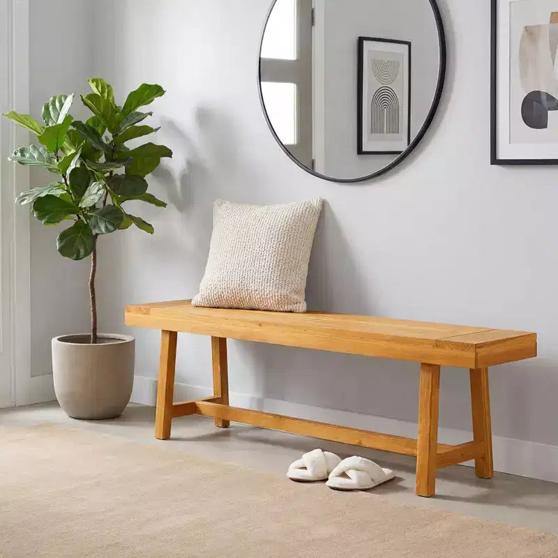 Panca in legno massello di teak naturale, 3 posti