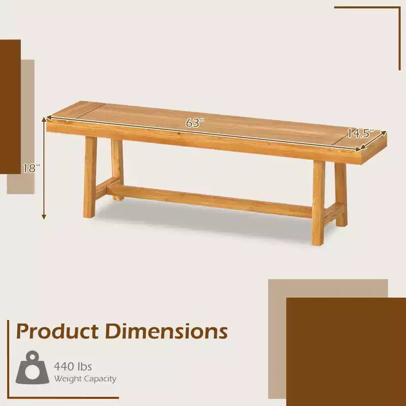 Panca in legno massello di teak naturale, 3 posti