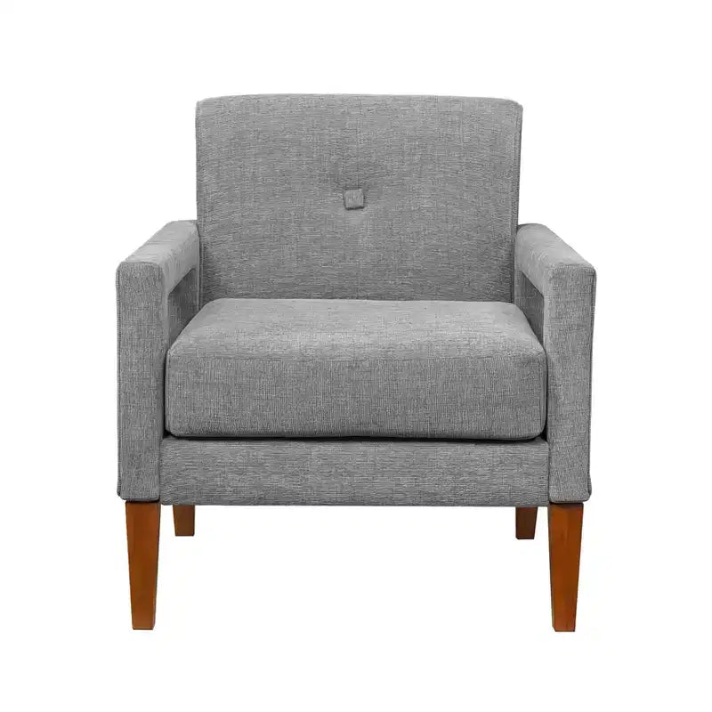 Poltrona imbottita in ciniglia con cuscino rimovibile, Beige/Grigio, 1 posto