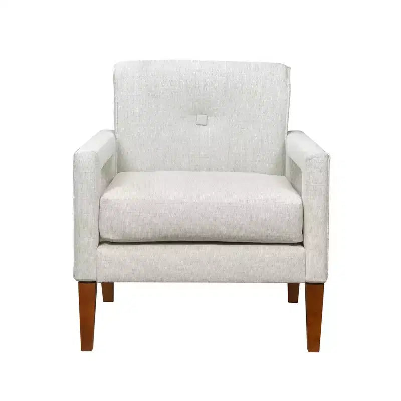 Poltrona imbottita in ciniglia con cuscino rimovibile, Beige/Grigio, 1 posto