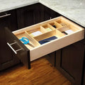 Organizzatore per cassetto da cucina ad incasso in legno d'acero con divisori regolabili