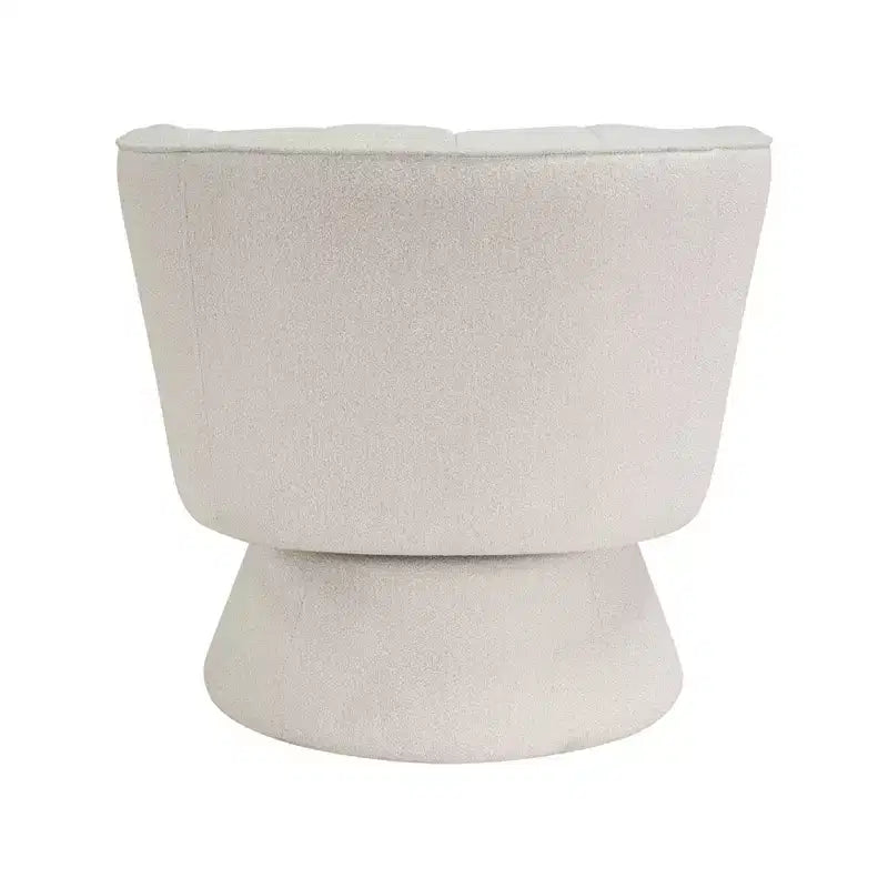 Poltrona girevole accentuata con schienale a botte, rivestimento in tessuto bouclé, beige/grigio scuro, 1 posto